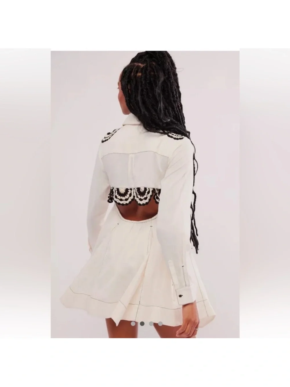 NWOT Free People Mirage Crochet Mini Dress in Ivory